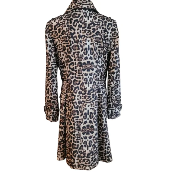 Etcetera Leopard Print Trench Coat Like New Designer Outerwear Size 8 - Picture 4 of 14